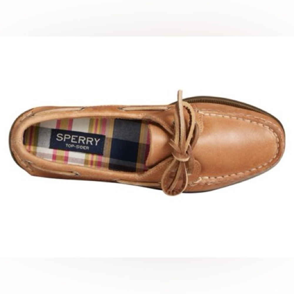 Sperry Tan Leather Boat Shoe Flats - Picture 3 of 10